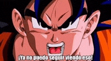 a close up of a cartoon character with his mouth open and a caption that says `` ya no puedo seguir viendo eso ! ''