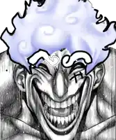 a black and white drawing of a man with a swirl in his head