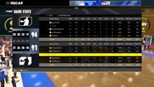 a basketball game is being played on a screen that says mc recap