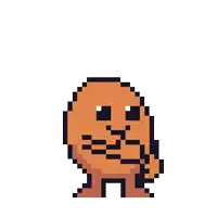 a pixel art drawing of a cartoon character crying