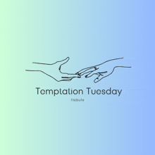 a logo for temptation tuesday with two hands touching each other