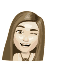 a cartoon of a woman with long hair winking and smiling