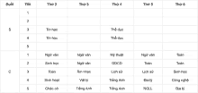 a weekly schedule in a foreign language with a lot of foreign words on it