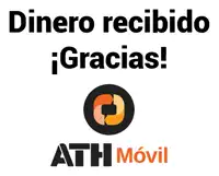 a sign that says dinero recibido gracias ath movil