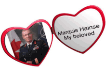 marquis hainse my beloved is written on a heart shaped frame