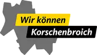 a black and yellow sign that says wir können korschenbroich on it