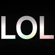 the word lol is glowing in the dark on a black background