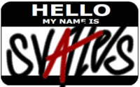 a sticker that says hello my name is swailes