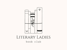 a stack of books with a flower in the middle for a literary ladies book club .