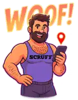 a cartoon of a man wearing a scruff shirt