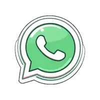 a sticker of a green whatsapp icon with a white outline