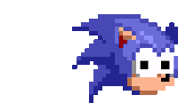 a pixel art of sonic the hedgehog 's face