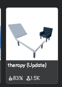 a picture of a chair and a bed with the words therapy update on the bottom