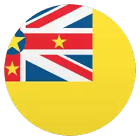 a yellow circle with a british flag and a new zealand flag on it