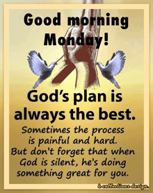 a poster that says good morning monday