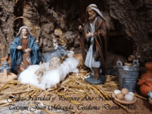 a picture of a nativity scene with the words feliz navidad y prospero ano nuevo