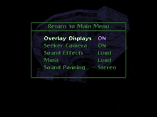 a video game screen shows the return to main menu option