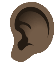 a drawing of a brown ear with a curve in the middle