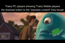 trainz pc players showing trainz mobile players the download button to the " payware content " they bought