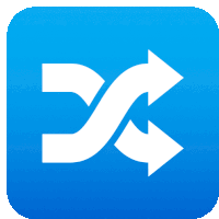 a blue icon with two white arrows on it