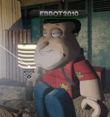 a cartoon character with the name ebbot2010 on top of him