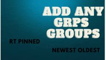 a blue sign that says add any grps groups