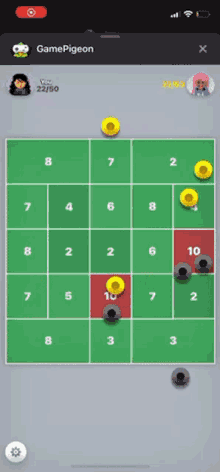 a game called gamepigeon is being played on a phone