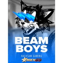 a poster for beam boys has a wolf with lightning bolts on his eyes