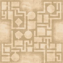 a map of a maze with circles and squares