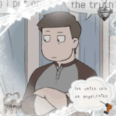 a drawing of a man with a speech bubble that says " the truth "