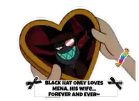 black hat only loves mena his wife forever and ever sticker