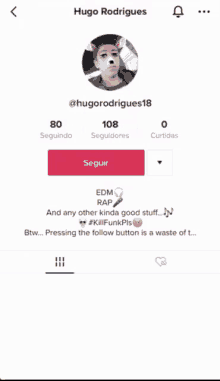 a screenshot of hugo rodrigues 's instagram page