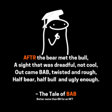 a cartoon of a bear with the words after the bear met the bull below it