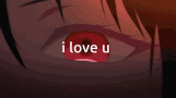 a close up of a person 's eye with the words i love u