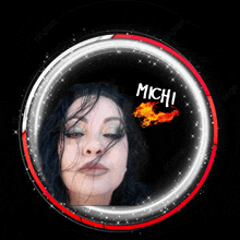 a picture of a woman in a circle with the name michi