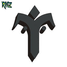 a logo that says rigz on it with a drawing of a cross