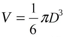 a mathematical equation that says v = πd3