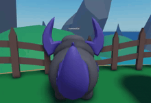 a cartoon character wearing a purple scarf and wings is sticking its tongue out
