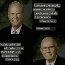 a quote from russell m nelson is next to a picture of a man