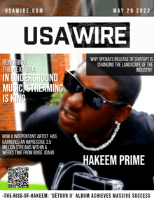 usawire magazine cover with a man wearing sunglasses