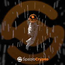 an advertisement for spaziocrypto shows an astronaut floating in space