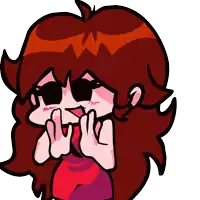 a cartoon drawing of a girl with long red hair
