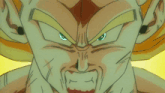 a close up of a cartoon character with a yellow background