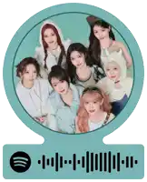 a spotify sticker with a picture of a girl group