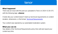 an email from tenor explains what happened