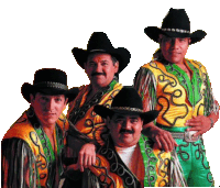 four men in cowboy hats pose for a photo