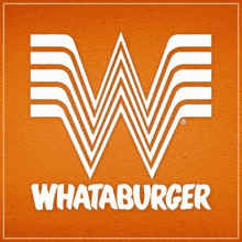 the whataburger logo is on an orange background .