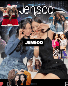 a poster for jensoo official shipper with a picture of two girls