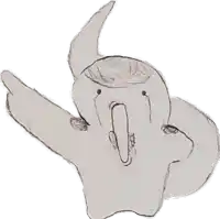 a child 's drawing of a ghost with horns