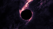 a black hole in the middle of a purple sky